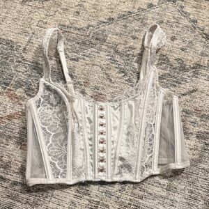 Victoria's Secret White Lace Bustier